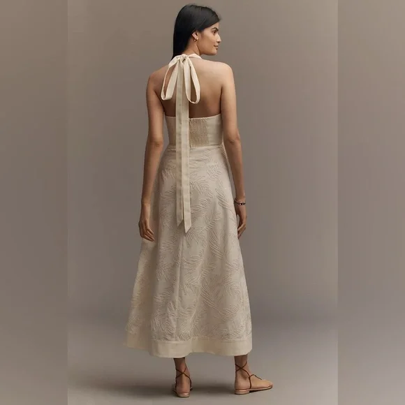 en saison ellis cotton linen halter dress NWT! Anthropologie En Saison Ellis Cotton Linen Halter Dress